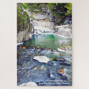 Puzzle Warren Falls Vermont. Saludos navideños Jigsaw Pu