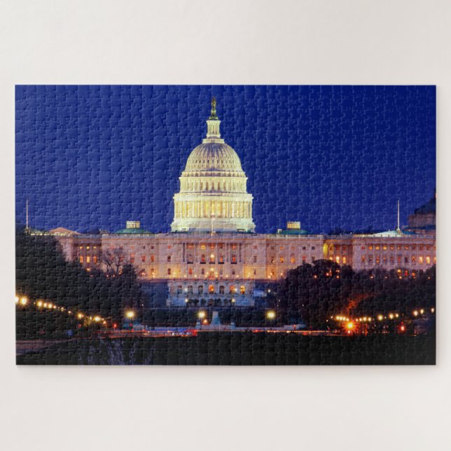 Puzzle Washington DC Capitolio de Estados Unidos en Dusk (Horizontal)