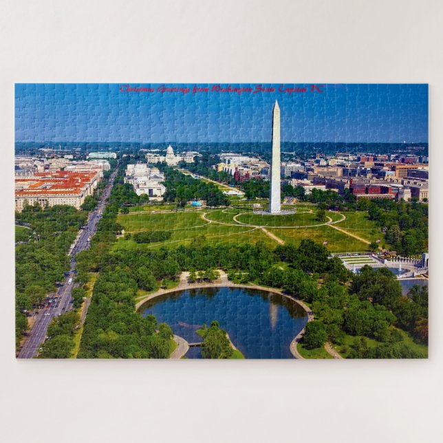 Puzzle Washington State Capital DC. Saludos de Navidad (Horizontal)