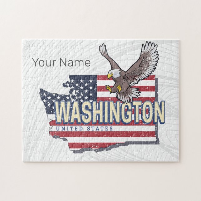 Puzzle Washington State United States Map USA Souvenir (Horizontal)