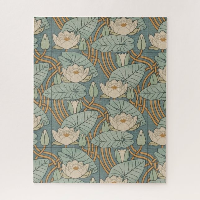 Puzzle Water Lilies Lily Naturaleza Art Nouveau (Vertical)