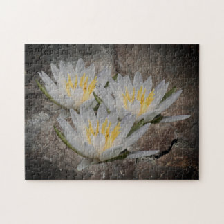 Puzzle Water Lily Lotus Flower On Stone