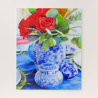 Puzzle Watercolor Azul y blanco Chinoiserie Ginger Jar