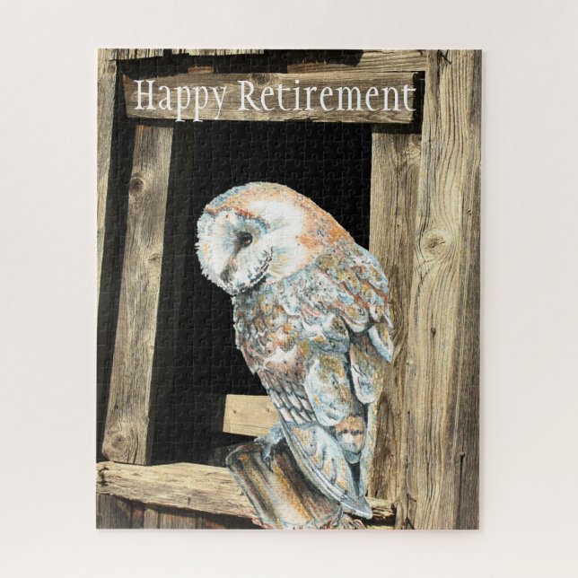 Puzzle Watercolor Barn Owl Bird Naturaleza Wildlife Art (Vertical)