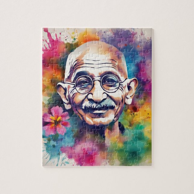 Puzzle Watercolor Gandhi (Vertical)