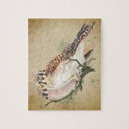 Puzzle Watercolor Kestrel Falcon Arte de aves silvestres