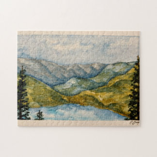 Puzzle watercolor landscape