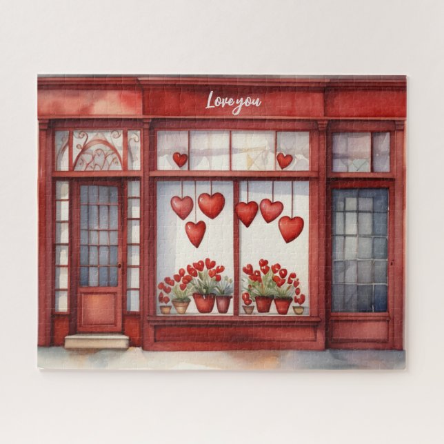 Puzzle Watercolor Love Strokes El día de San Valentín (Horizontal)