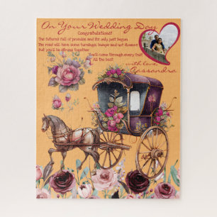 Puzzle Watercolor Magenta Carrito Floral Regalos para rec