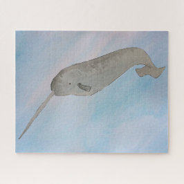 Puzzle Watercolor Ocean Narwhal