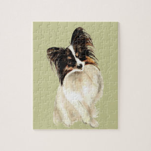 Puzzle Watercolor Papillon Dog Mascota Cute Arte Animal