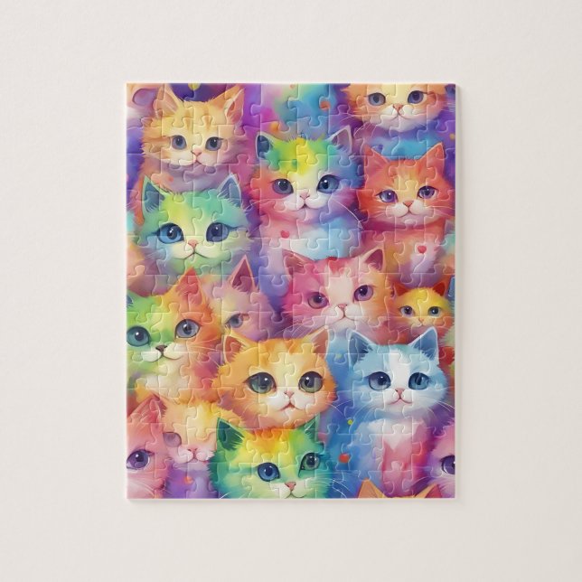 Puzzle Watercolor Pequeños Gatos (Vertical)