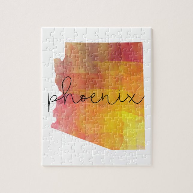 Puzzle Watercolor Phoenix Arizona (Vertical)