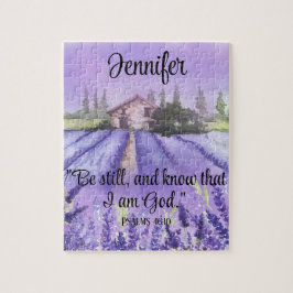 Puzzle Watercolor Provenza Lavender Field Scripting Faith