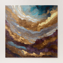 Puzzle Watercolor Resumen Paintaje Paintado Oro