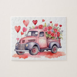 Puzzle Watercolor San Valentín Camión