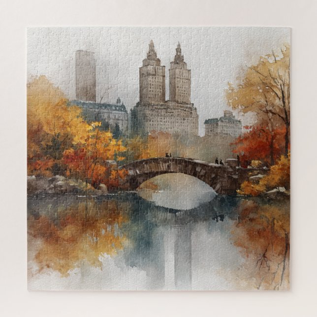 Puzzle Watercolour Autumn in New York (Vertical)
