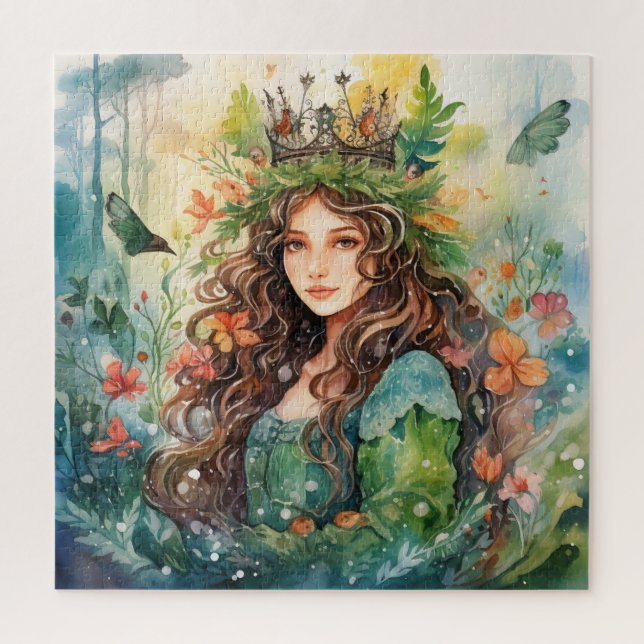Puzzle Watercolour Forest Princess (Vertical)