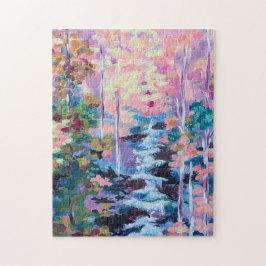 Puzzle Waterfall Impressionism Painting