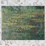 Puzzle Waterlily Pond por Claude Monet, Bella Artes de la<br><div class="desc">Waterlily Pond, de Claude Monet, es un bonito cuadro de arte de la naturaleza con flores de lirio en un estanque en el jardín de Monet, su casa en Giverny, Francia. Hermosas flores flotan en el agua y los árboles de sauce llorosos verdes bordean el estanque. Los sauces también reflejan...</div>