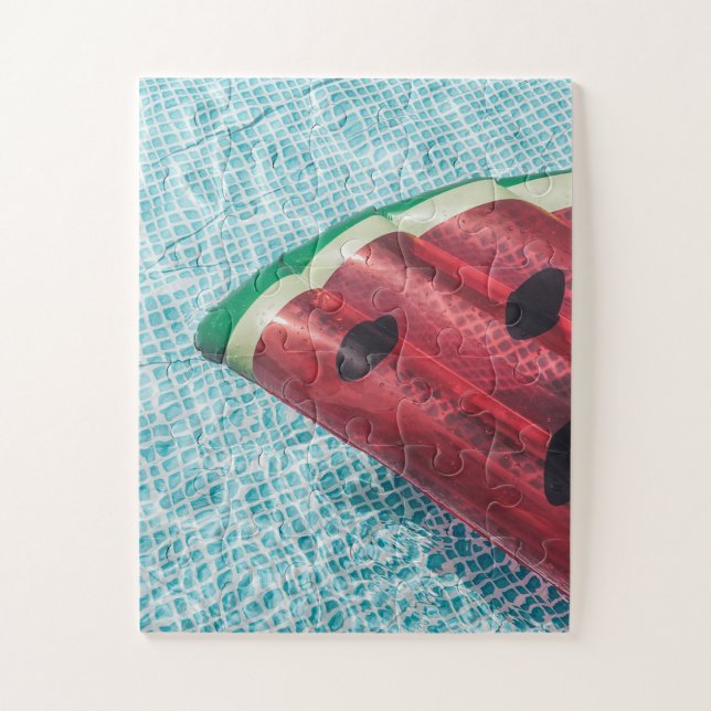Puzzle Watermelon Float in Swimming Pool (Vertical)