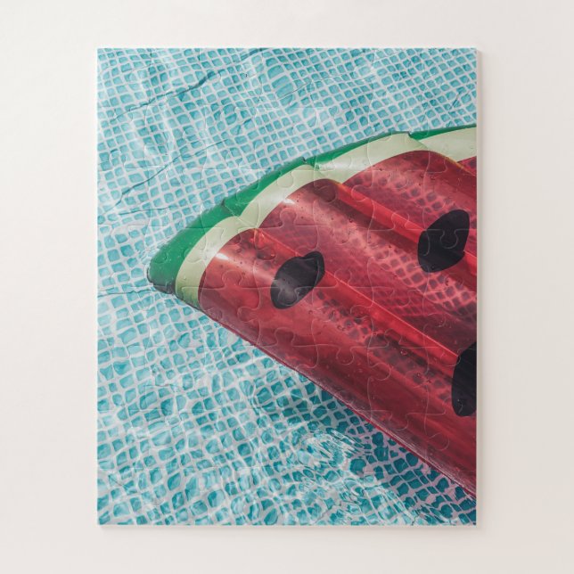 Puzzle Watermelon Float in Swimming Pool (Vertical)