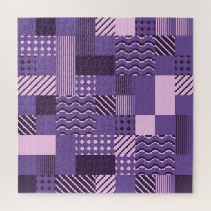 Puzzle Waves Stripes Dots: Modern Seamless.