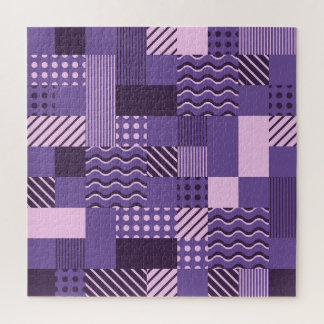 Puzzle Waves Stripes Dots: Modern Seamless.