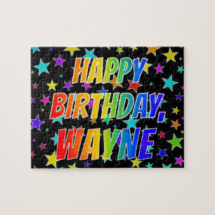 Puzzle "WAYNE" Nombre, Divertido "FELIZ CUMPLEAÑOS"