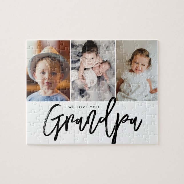 Puzzle We love you Grandpa Grandchildren photos (Horizontal)