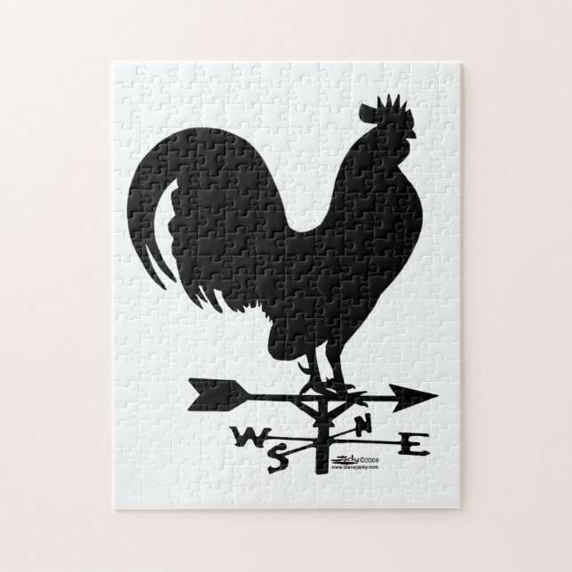 Puzzle Weathervane Rooster (Vertical)