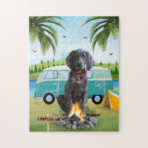 Puzzle Weimaraner Dog Camping
