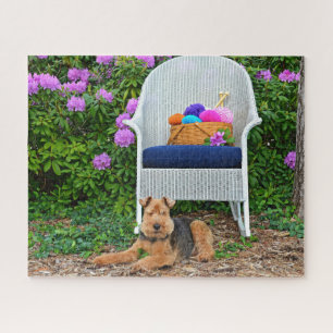 Puzzle Welsh Terrier En El Jardín