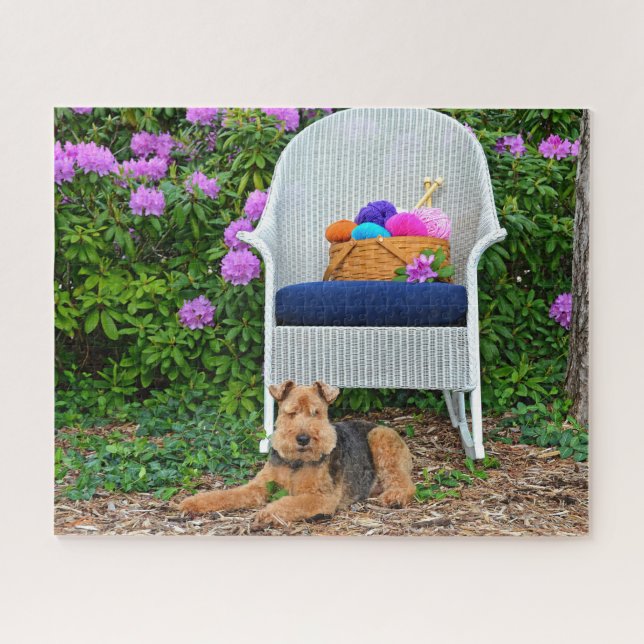 Puzzle Welsh Terrier En El Jardín (Horizontal)