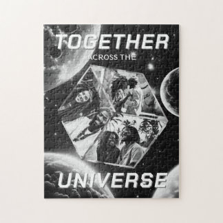 Puzzle Weltraum Bilder-Würfel zwischen Planten in 3D