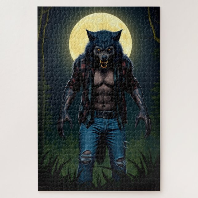 Puzzle Werewolf en el bosque a la luz de la luna (Vertical)