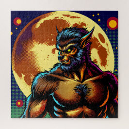 Puzzle Werewolf estilo libro de historietas frente a la l