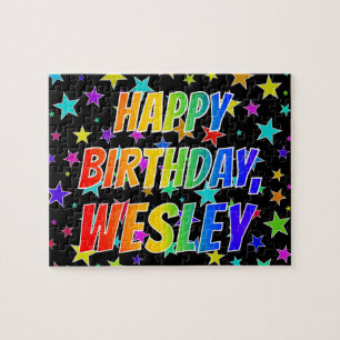Puzzle "WESLEY" Nombre, Divertido "FELIZ CUMPLEAÑOS"