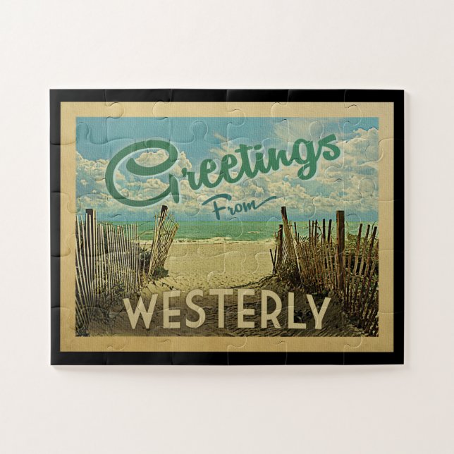 Puzzle Westerly Beach Vintage Travel (Horizontal)
