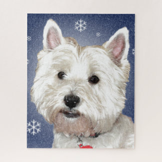 Puzzle Westie AZUL del NAVIDAD