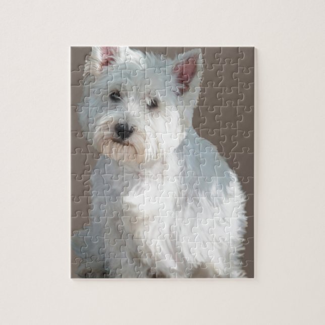 PUZZLE WESTIE EN DE COLOR TOPO (Vertical)