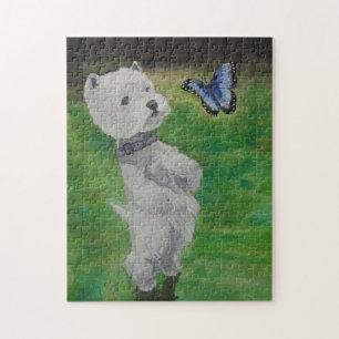 Puzzle Westie en la hierba