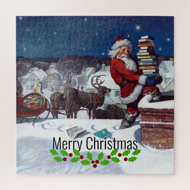Puzzle Weyeth - Santa entregando libros para Navidades (Vertical)