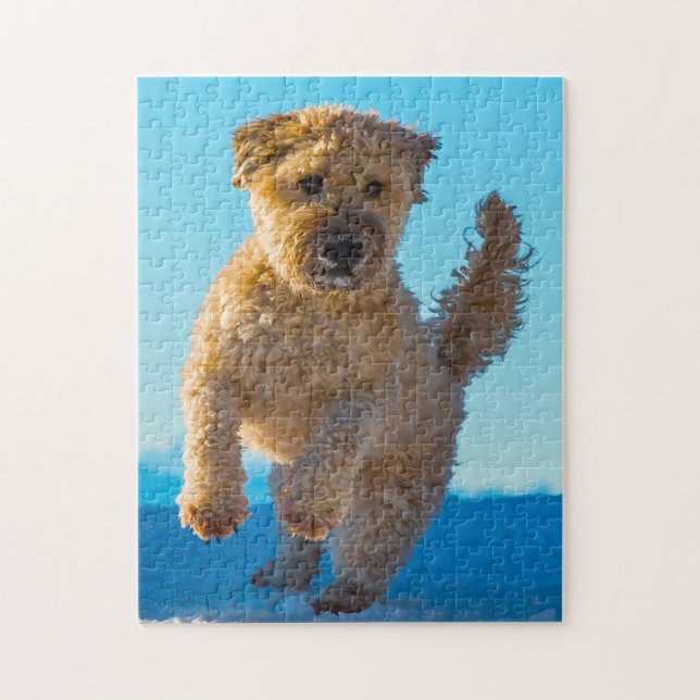 Puzzle Wheaten Terrier Dog Jigsaws. (Vertical)