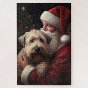 Puzzle Wheaton Terrier Con Navidades festivos de Santa Cl