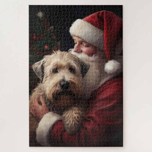 Puzzle Wheaton Terrier Con Navidades festivos de Santa Cl (Vertical)