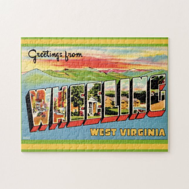 Puzzle Wheeling WV Vintage 11x14 (Horizontal)