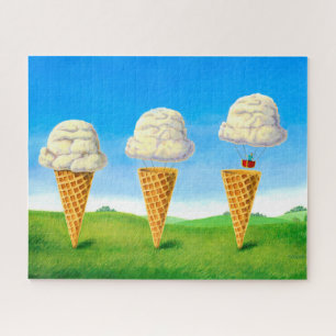 Puzzle Whimical Ice Cream Cone Hot Air Balloon Art