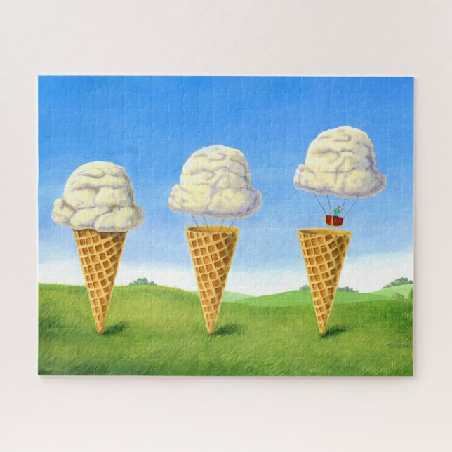 Puzzle Whimical Ice Cream Cone Hot Air Balloon Art (Horizontal)