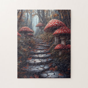 Puzzle Whimsical Mushroom Forest Pathway
